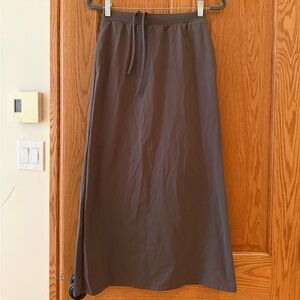 Classic Brown Maxi Skirt with Drawstring Waist
